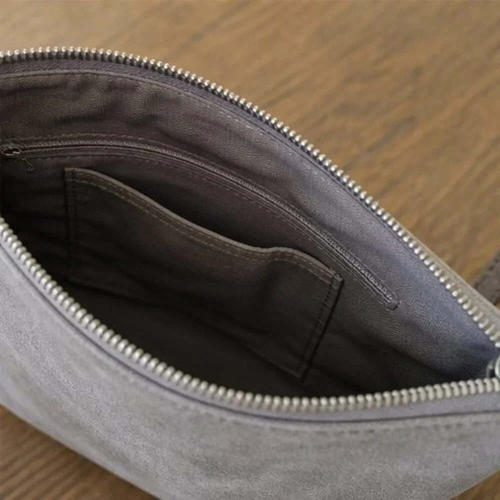 Stone Suede Crossbody Bag